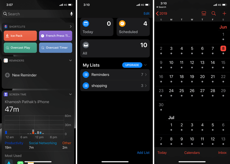 iOS 13 iPhone Dark Mode Apps