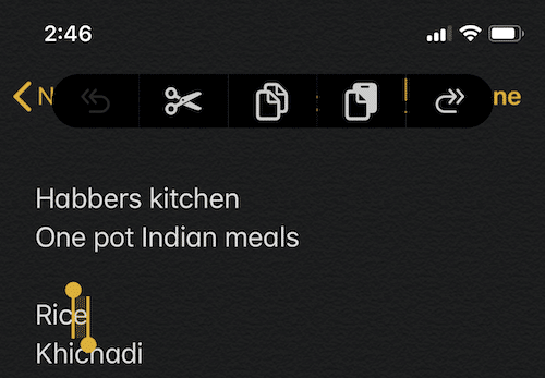 iOS 13 Formatting Bar
