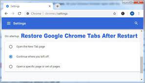 Restore Google Chrome Tabs